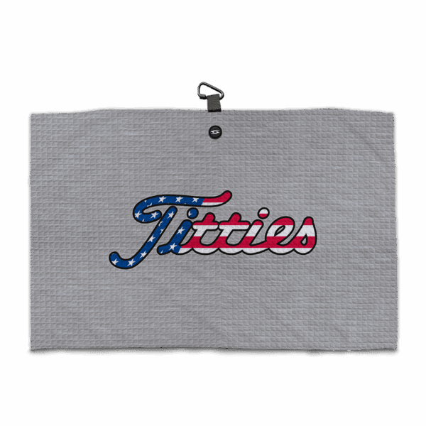 Titties USA Gray Magnetic Golf Towel - Microfiber Golf Towels - Main