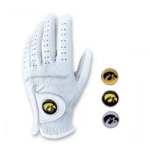 University of Iowa Hawkeye Golf Glove with 3 - Magnetic Ball Markers