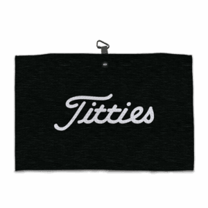 Titties Black Magnetic Golf Towel - Microfiber Golf Towels - Main