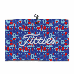 Titties Bikini Blue Magnetic Golf Towel - Microfiber Golf Towels - Main