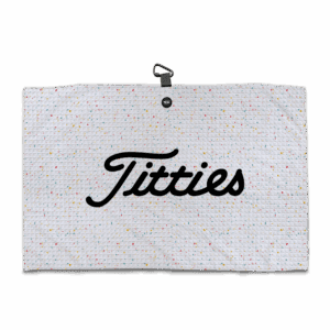 Titties White Drip Magnetic Golf Towel - Golf Towels - Main