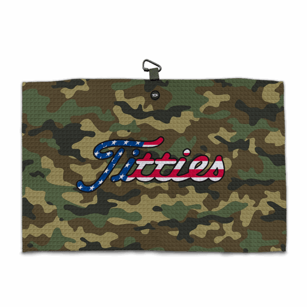 Titties USA Camo Magnetic Golf Towel - Microfiber Golf Towels - Main