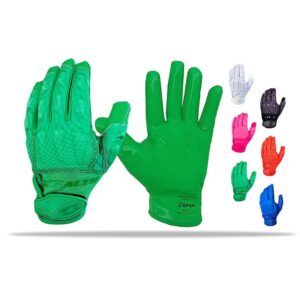 Football Receiver Gloves - Pro Stealth Padded - Green - Colors