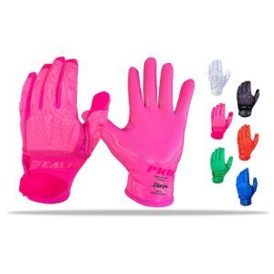 Football Receiver Gloves - Pro Stealth Padded - Hot Pink - Colors
