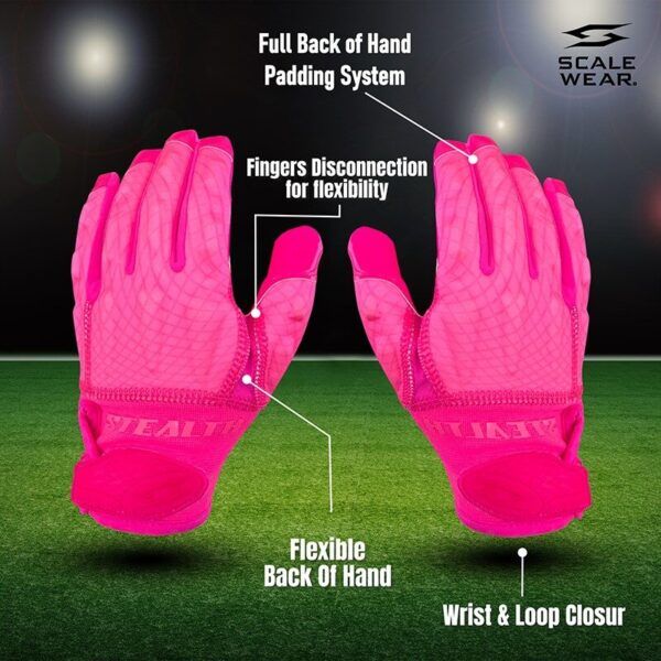 Football receiver gloves - pro stealth padded - hot pink - main