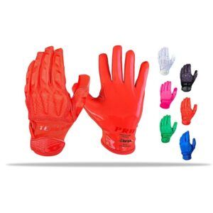 Football Receiver Gloves - Pro Stealth Padded - Red - Colors