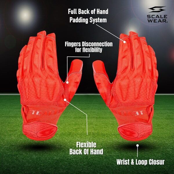 Football receiver gloves - pro stealth padded - red - main