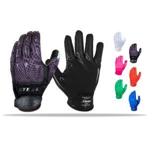 Football Reciever Gloves - Pro Stealth Padded - Black - Colors