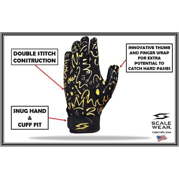 Football Receiver Gloves - Beast - Black & Gold - 3