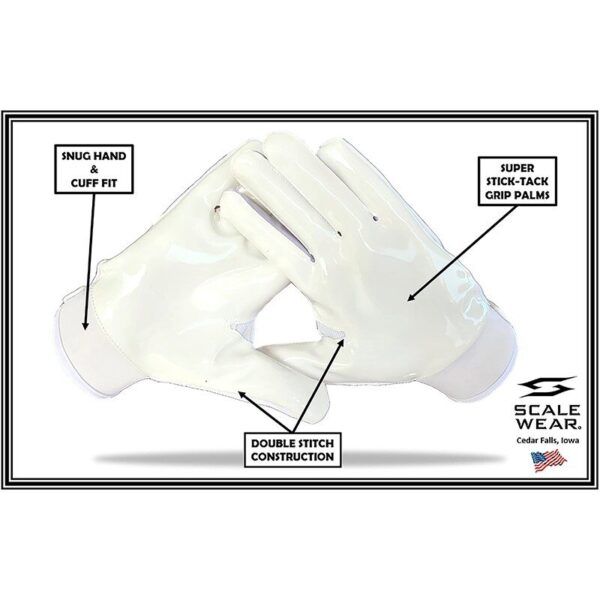Football Receiver Gloves - Beast - White & Gold - 2