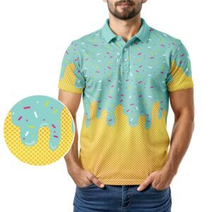 Ice Cream Polo Shirt - Mint Vanilla - Golf Polo Shirts - In Use
