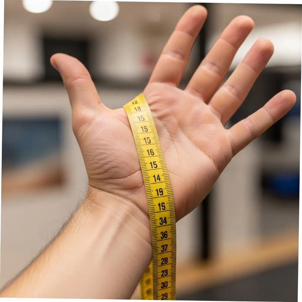 Person measuring hand size for accurate golf glove fitting