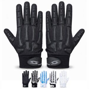 Bone Padded Receiver Gloves - Black & Black