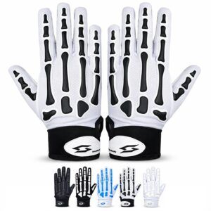 Bone Padded Receiver Gloves - White & Black