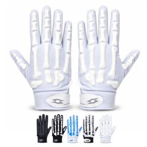 Bone Padded Receiver Gloves - White & White