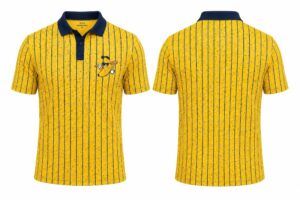 Banana Baseball Polo Shirt - Pinstripe