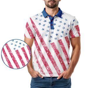 Distressed Flag Polo Shirt
