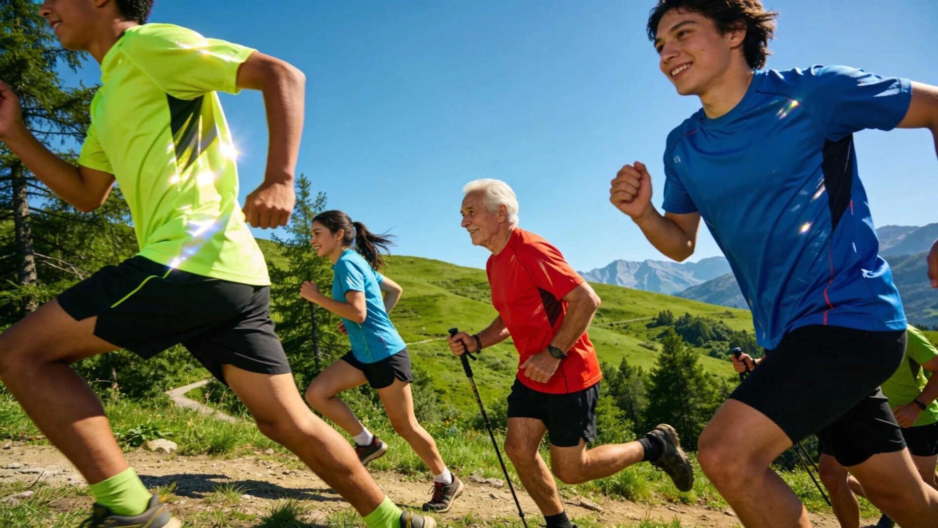 Outdoor athletes wearing moisture-wicking apparel, showcasing comfort and performance