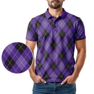 Argyle Polo Shirt - Purple & Black