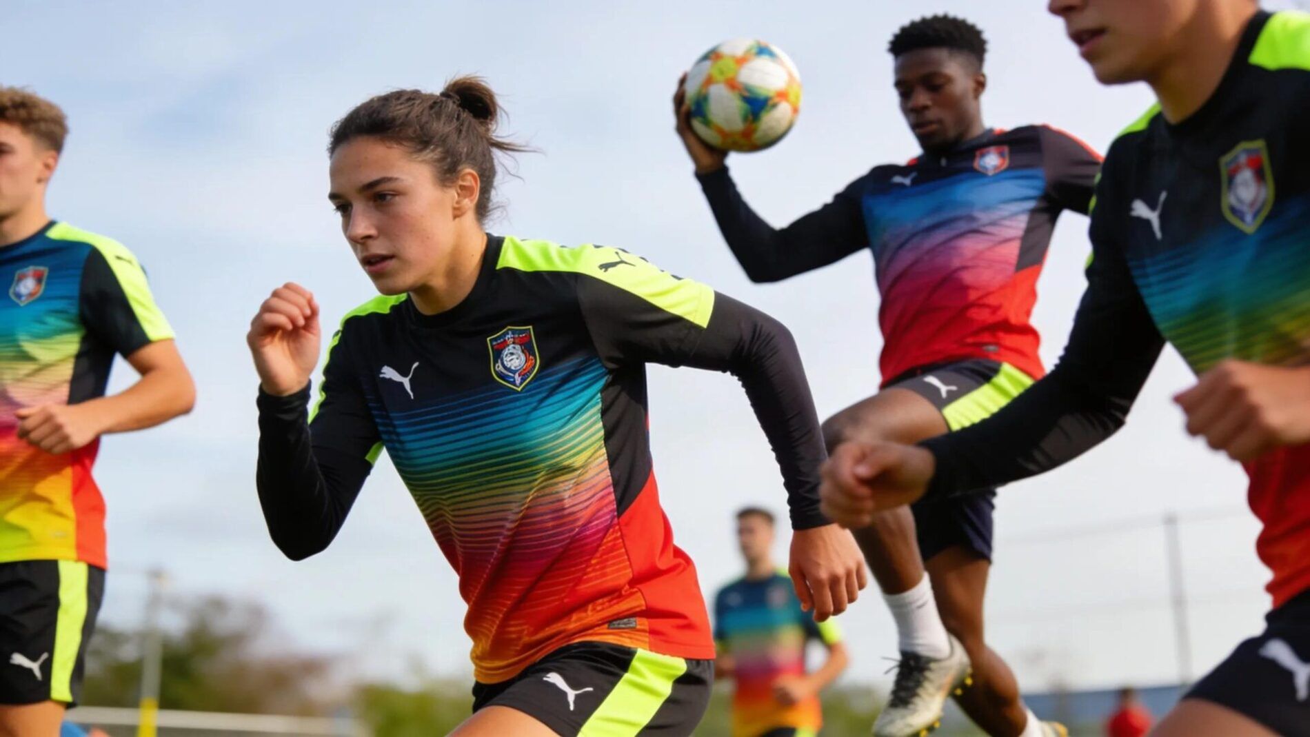 Athletes wearing custom sportswear demonstrating enhanced performance and comfort in training