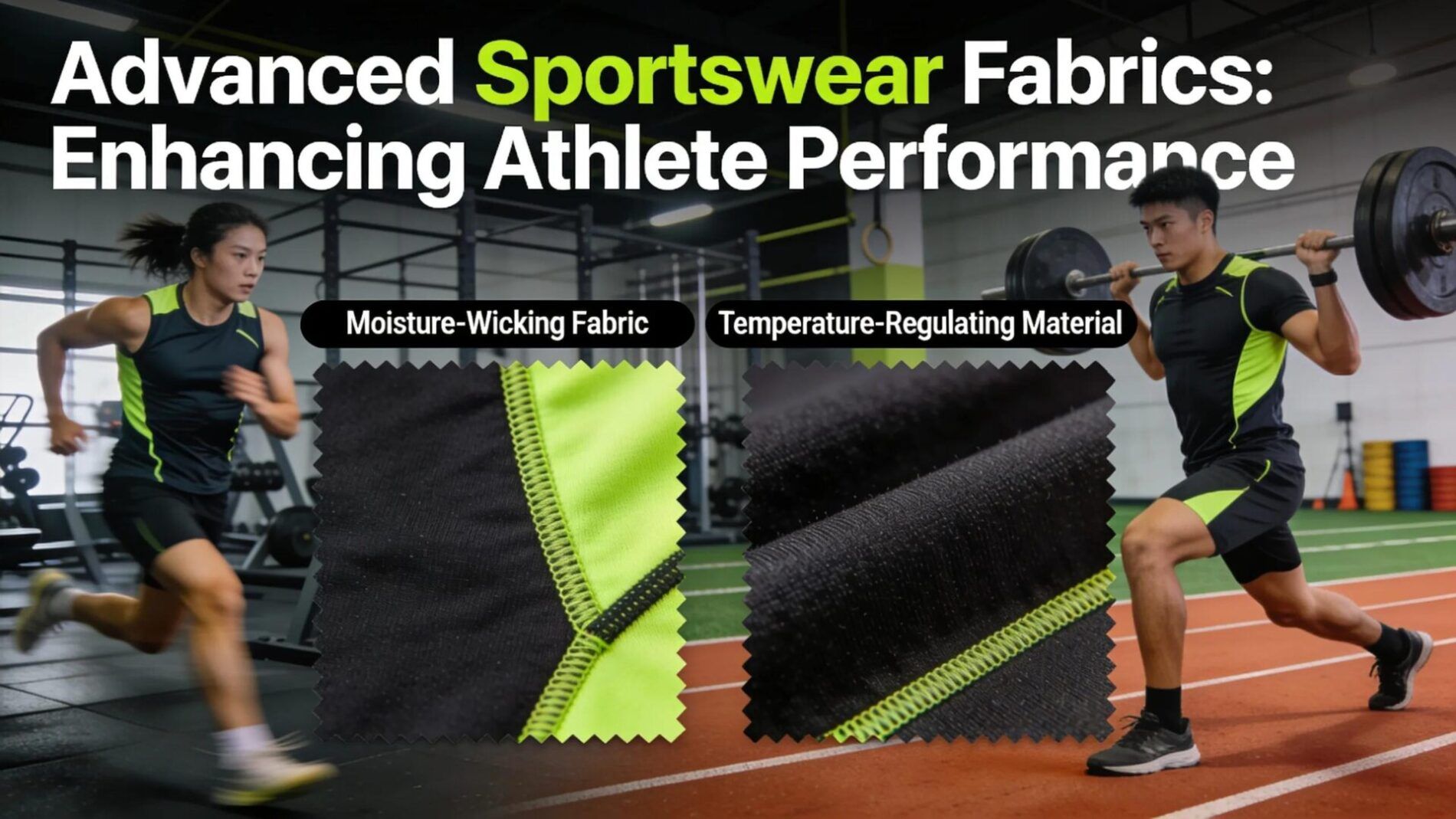 Close-up of advanced fabric technologies in custom sportswear illustrating moisture-wicking and temperature control